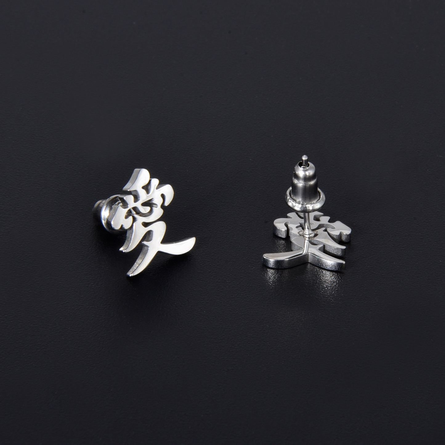14k Gold "Love" Kanji Earrings