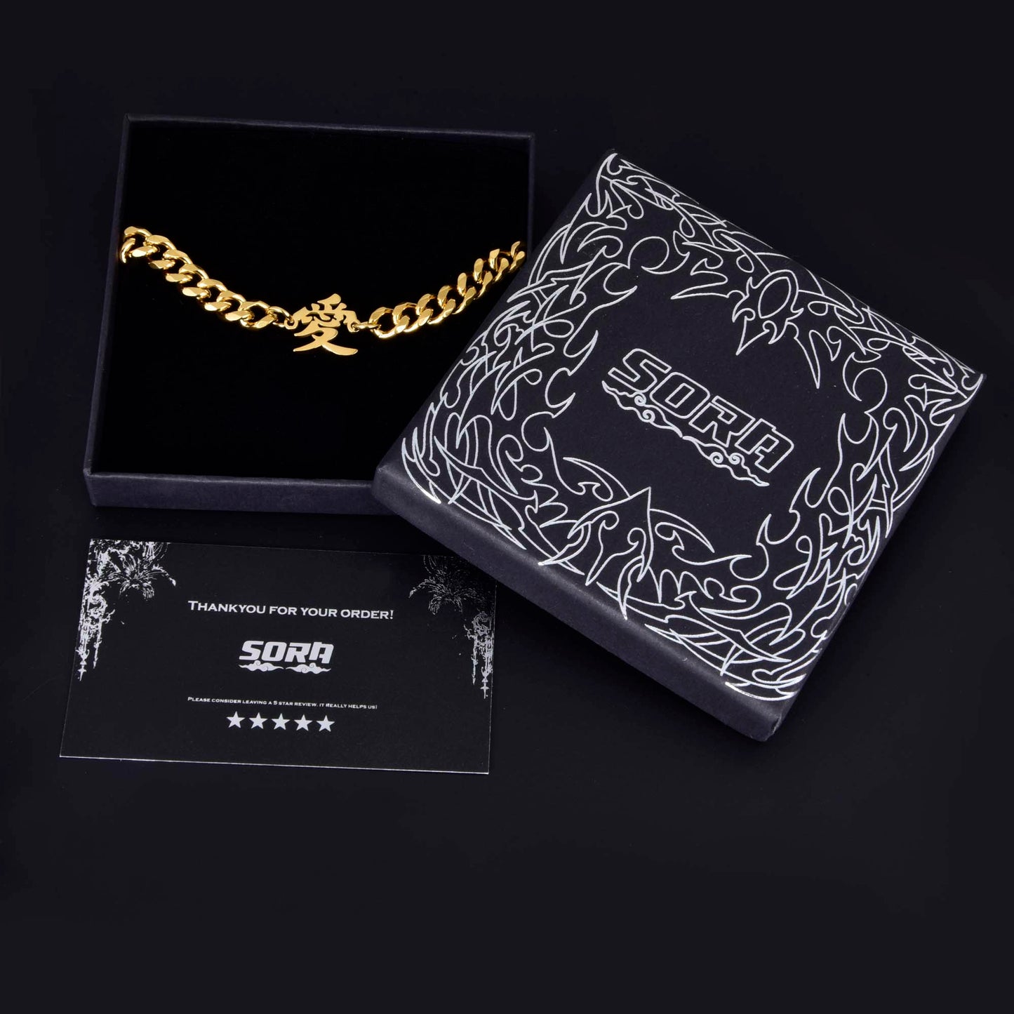 14k Gold "Love" Kanji Bracelet