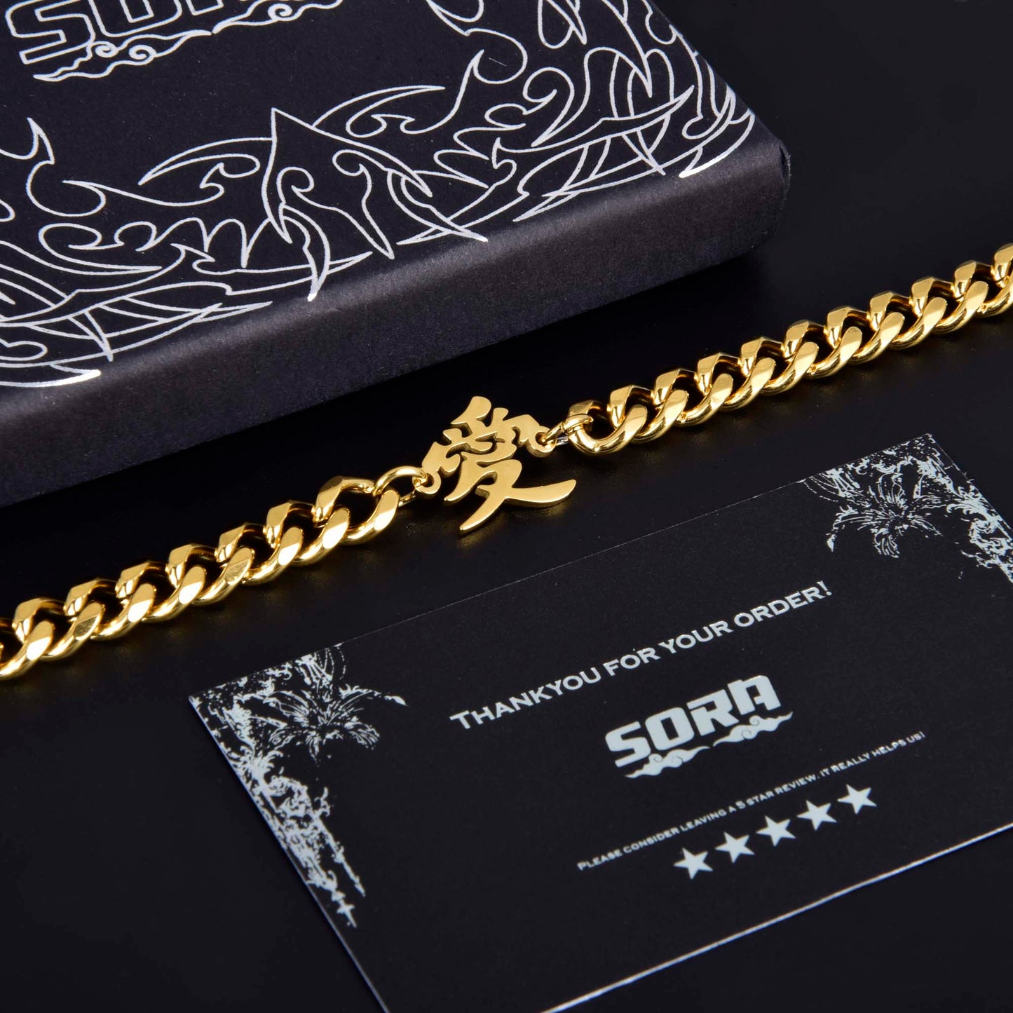 14k Gold "Love" Kanji Bracelet